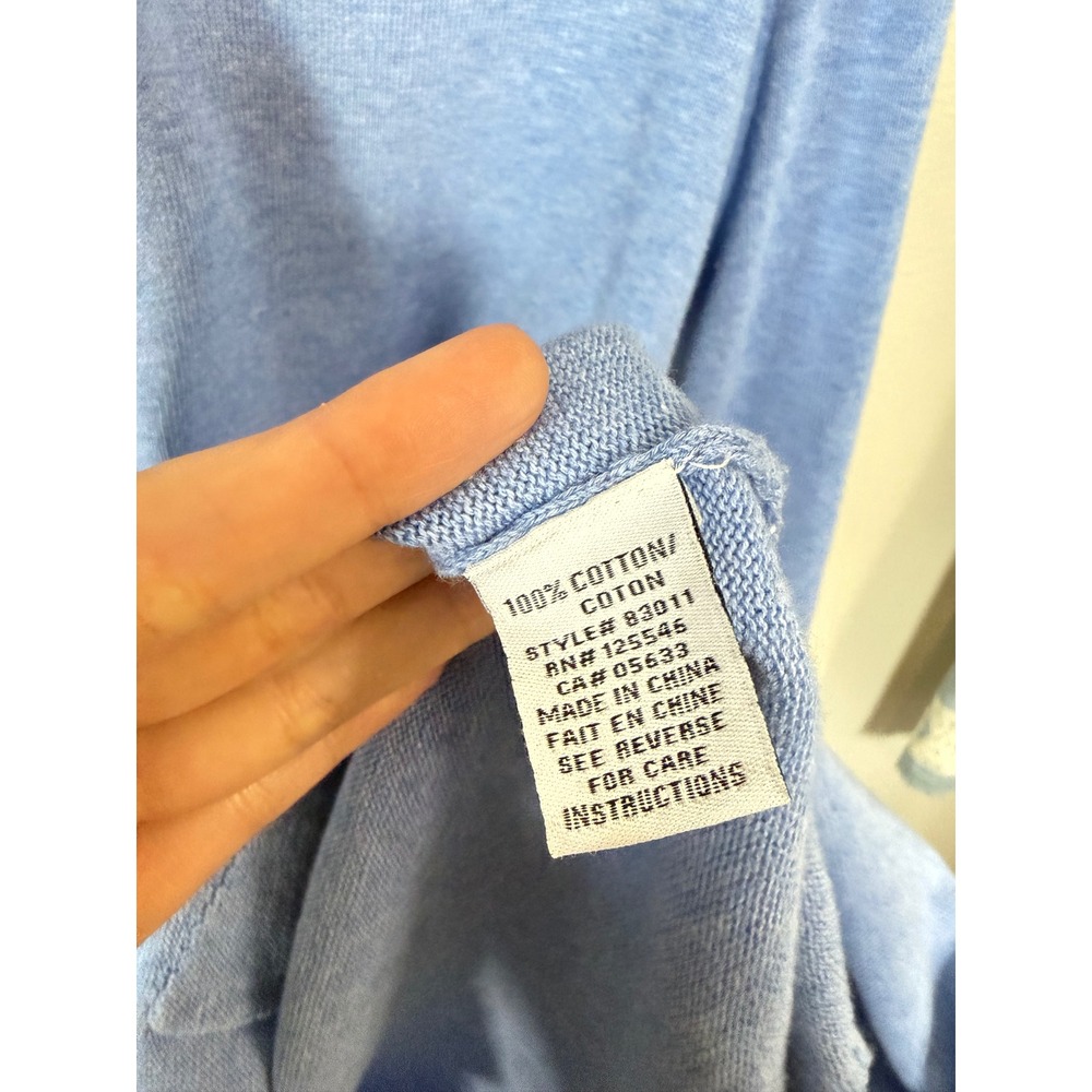 Habitat Clothes to Live In Womens XL Blue Cotton V-Neck Tunic Sweater‎ 83011 - Picture 4 of 6